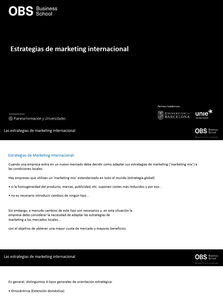 Estrategias de marketing internacional | PDF | Marketing | Hacerse un nido