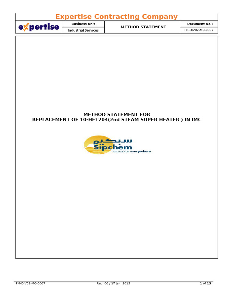 Sipchem Mos | PDF | Project Management | Business