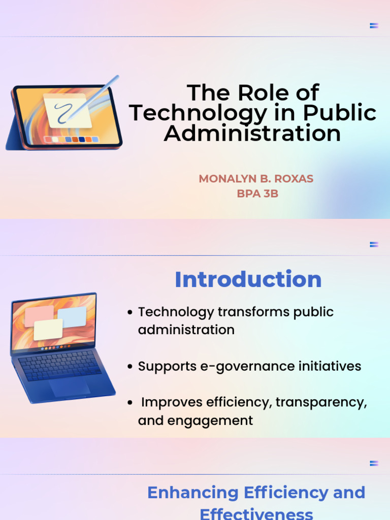 PA 17 the Role of Technology in Public Administration ROXAS | PDF
