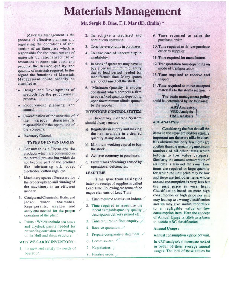 Materials Management | PDF