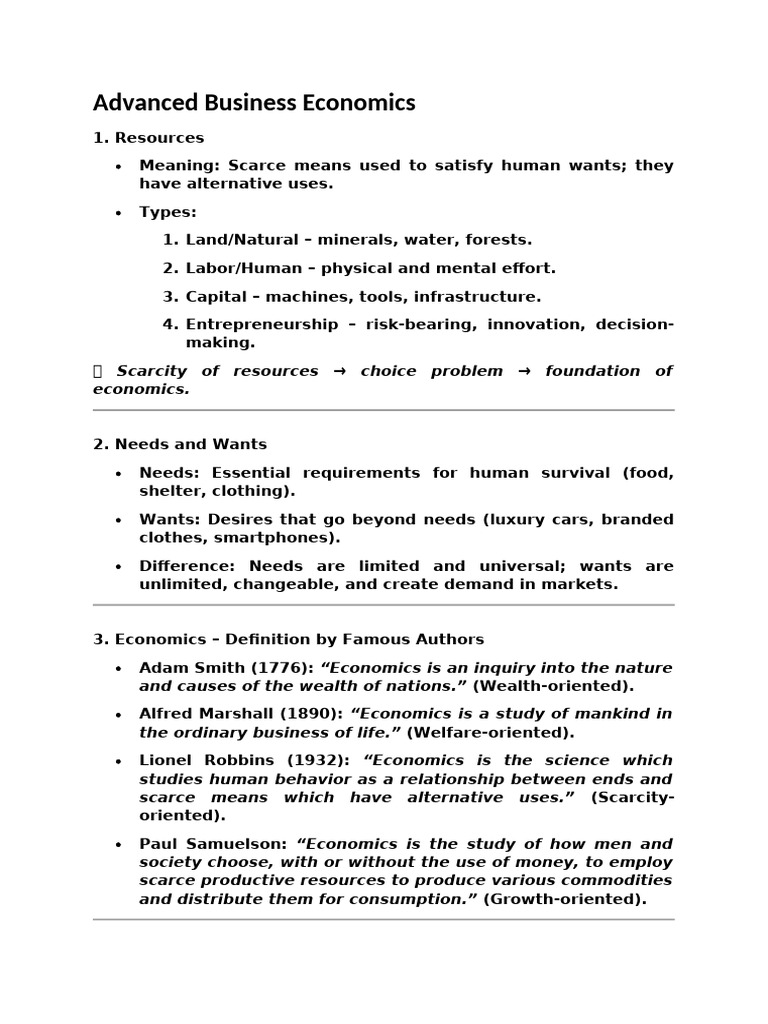 Advanced Business Economics Self Notes | PDF | Economics | Oligopoly
