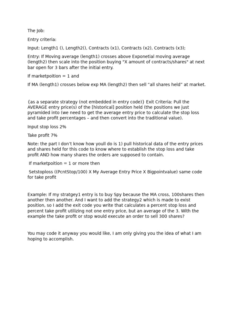 Easylanguage Strategys Needed | PDF