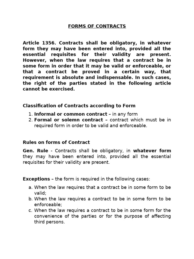 Forms, Reformation and Interpretation of Contracts | PDF | Justice ...