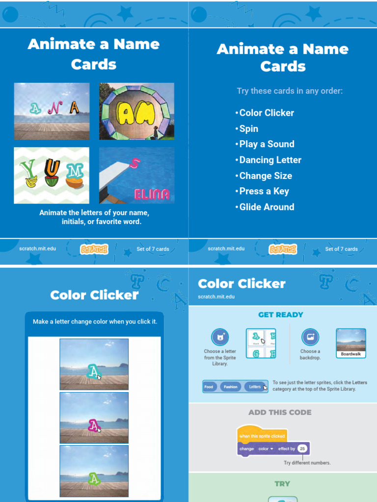 Animate a Name 1 | PDF | Scratch (Programming Language) | Software