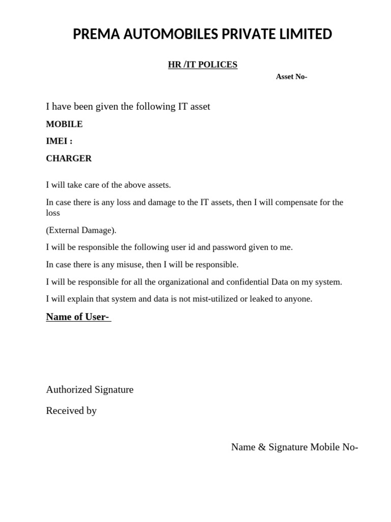Form Prema Automobile | PDF