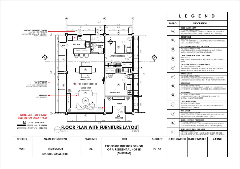 Plate No.8 Floor Plan Midterm | PDF | Chair | Upholstery