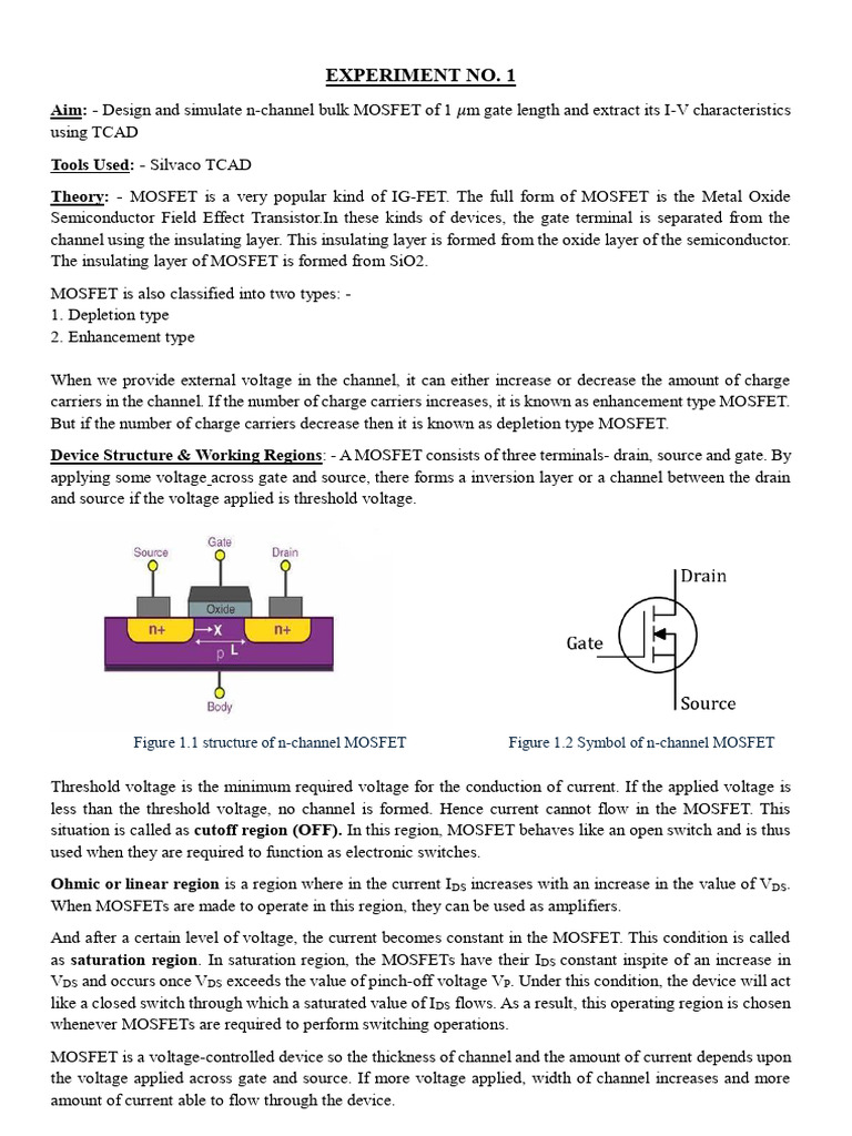 MOS_P1 | PDF | Mosfet | Field Effect Transistor