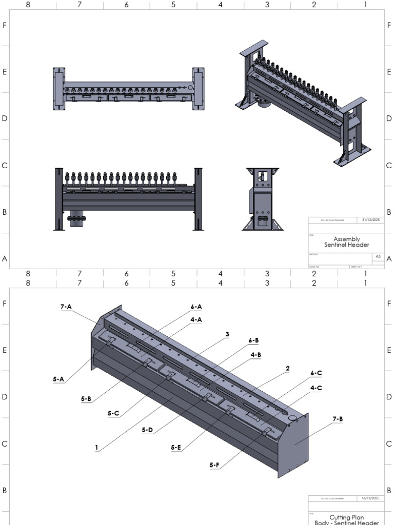 Cutting Plan Sentinel Header (MS OP 3031901462 HM WO 9006)_Rev2 | PDF