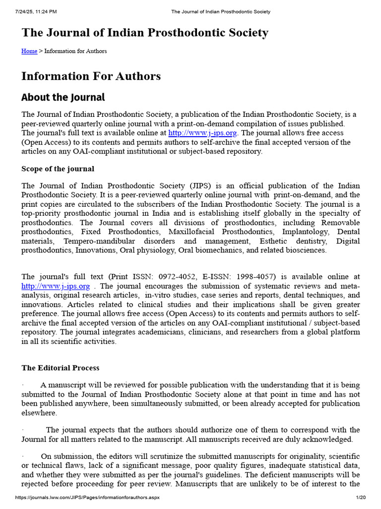 JIPS Author Instructions | PDF | Academic Journal | Statistics