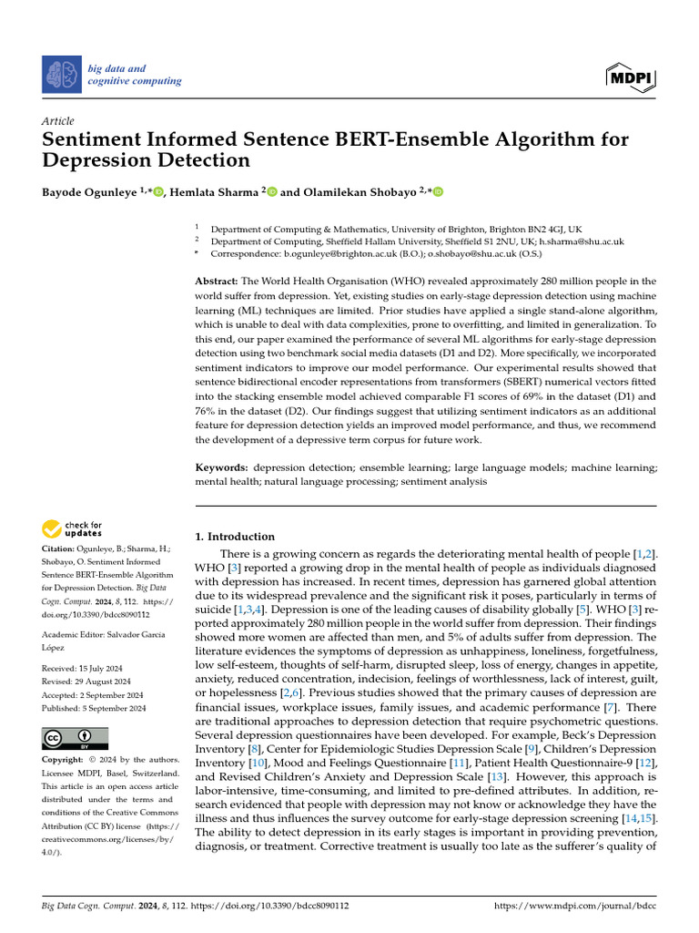 Sentiment Informed Sentence BERT-Ensemble Algorith | PDF | Machine ...
