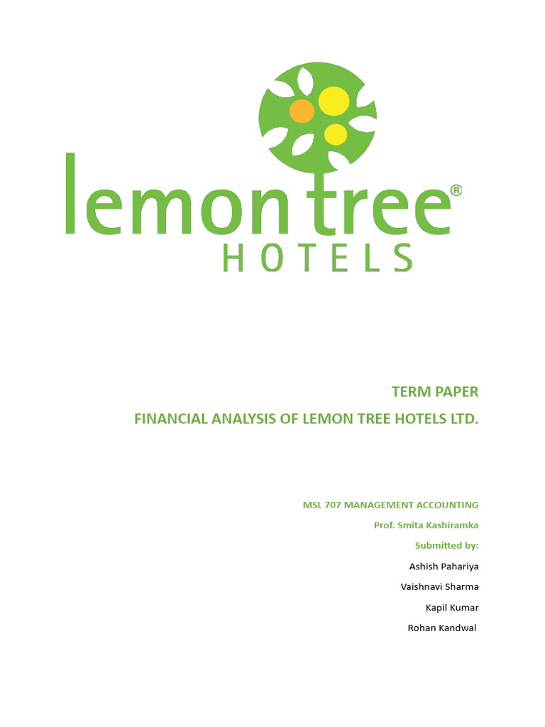 Term Paper_Lemon Tree | PDF | Expense | Equity (Finance)