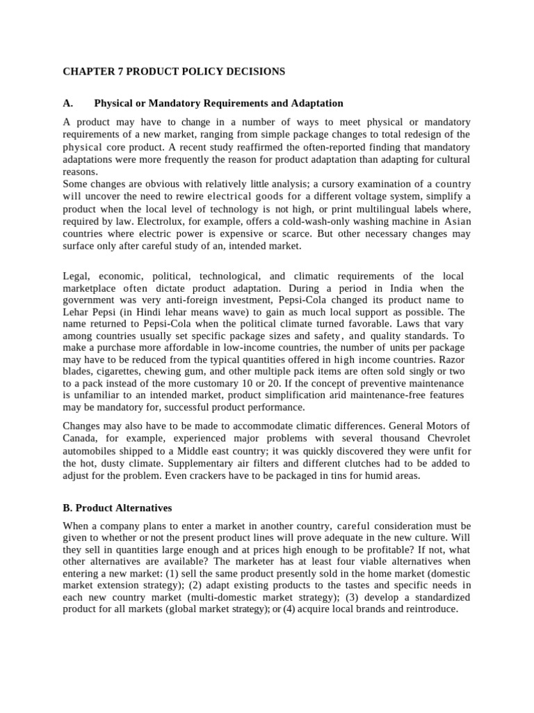 Chapter 6 Product Policy Decisions | PDF | Brand | Marketing