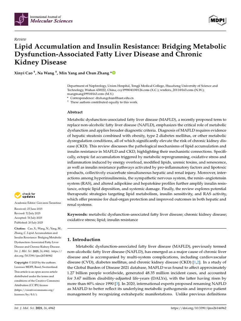 Ijms 26 06962 v2 | PDF | Lipoprotein | High Density Lipoprotein