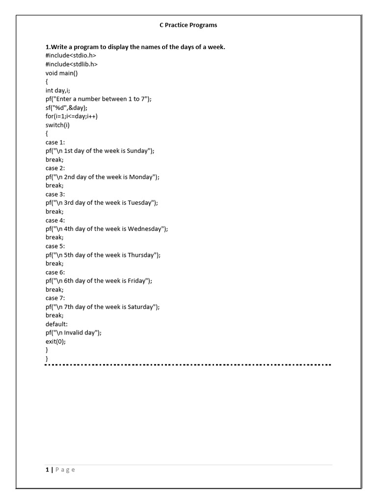 C Programs Practice (Updated) | PDF | Computer Engineering | Computer ...