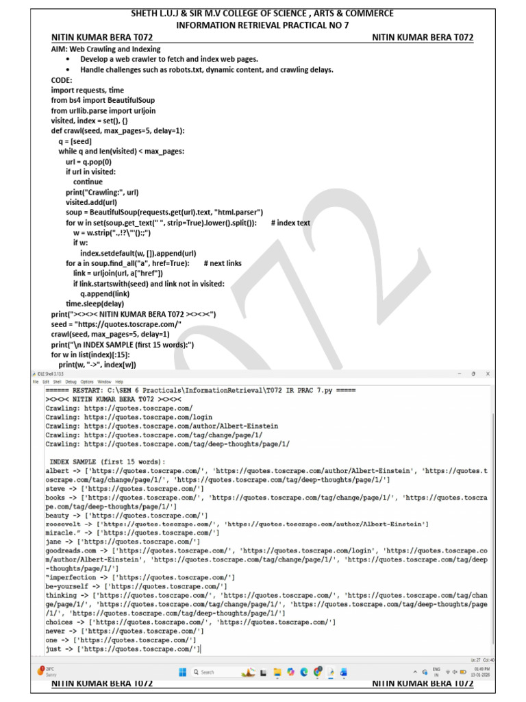 T072 Ir Prac 7 | PDF