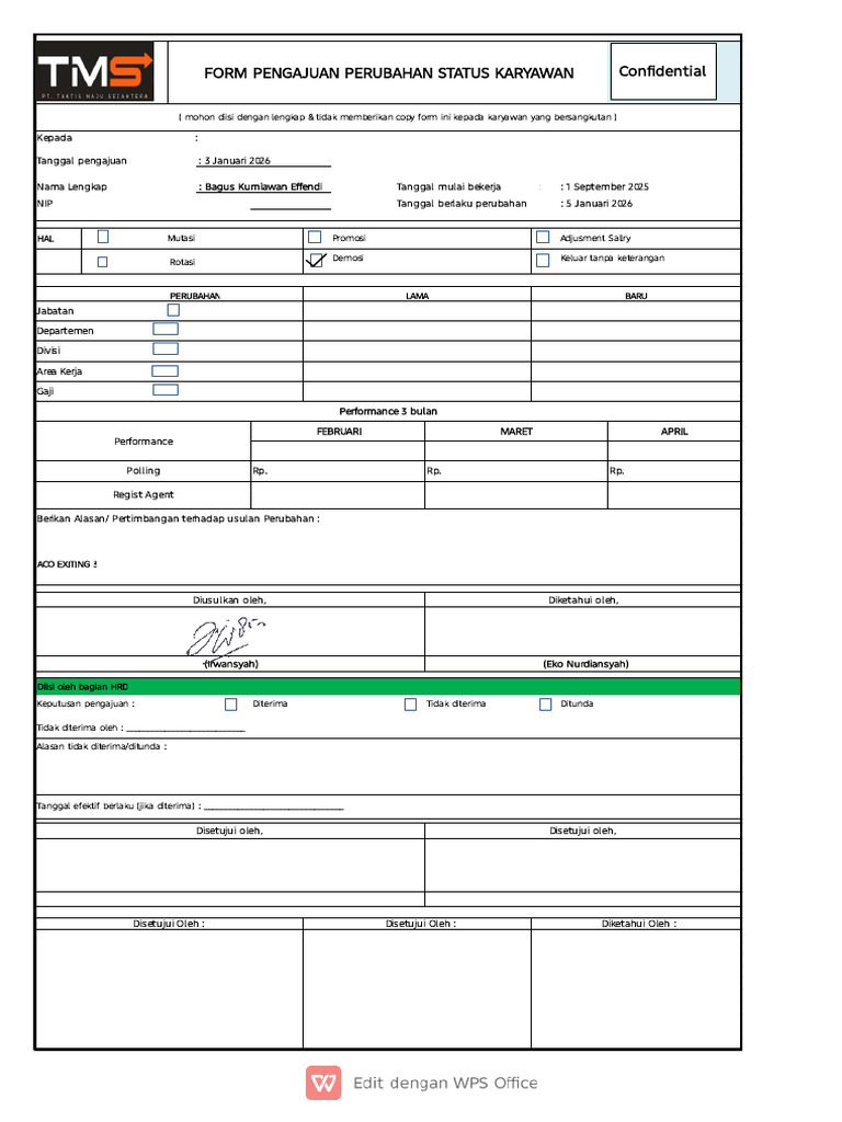 Form Demosi Bagus TTD | PDF