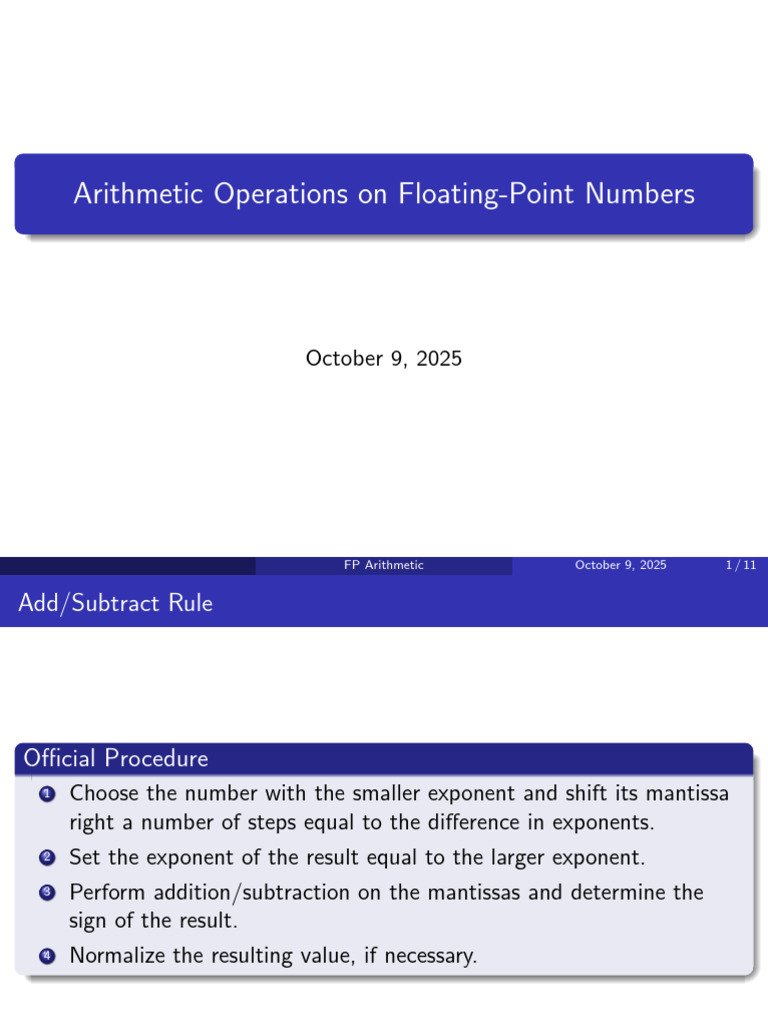 Floating Point Operations - Div B[1] - Copy | PDF | Multiplication ...