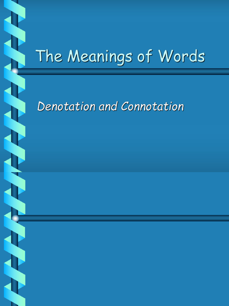 Connotation and Denotation | PDF