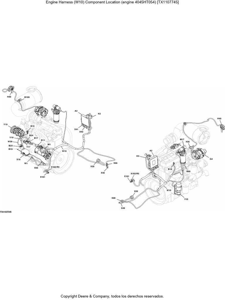 Engine Harness (W10) Component Location (Engine 4045HT054) | PDF