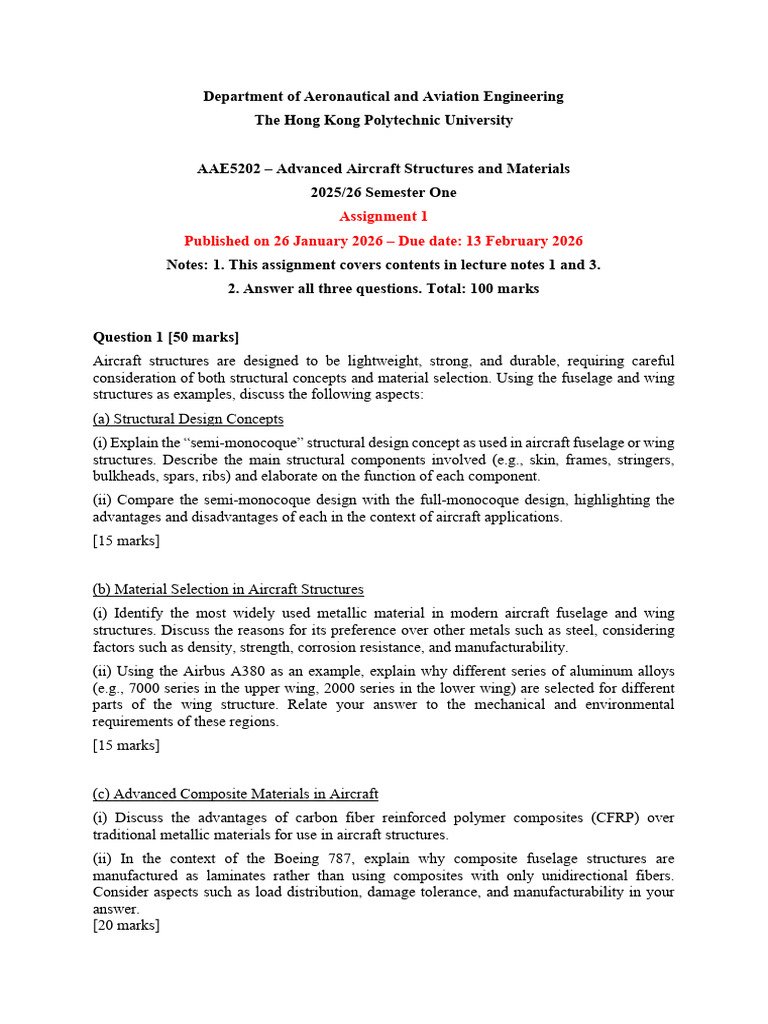 Assignment 1 | PDF | Composite Material | Fuselage