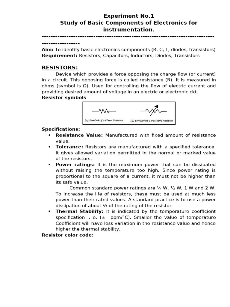 Expt 1 | PDF | Capacitor | Inductor