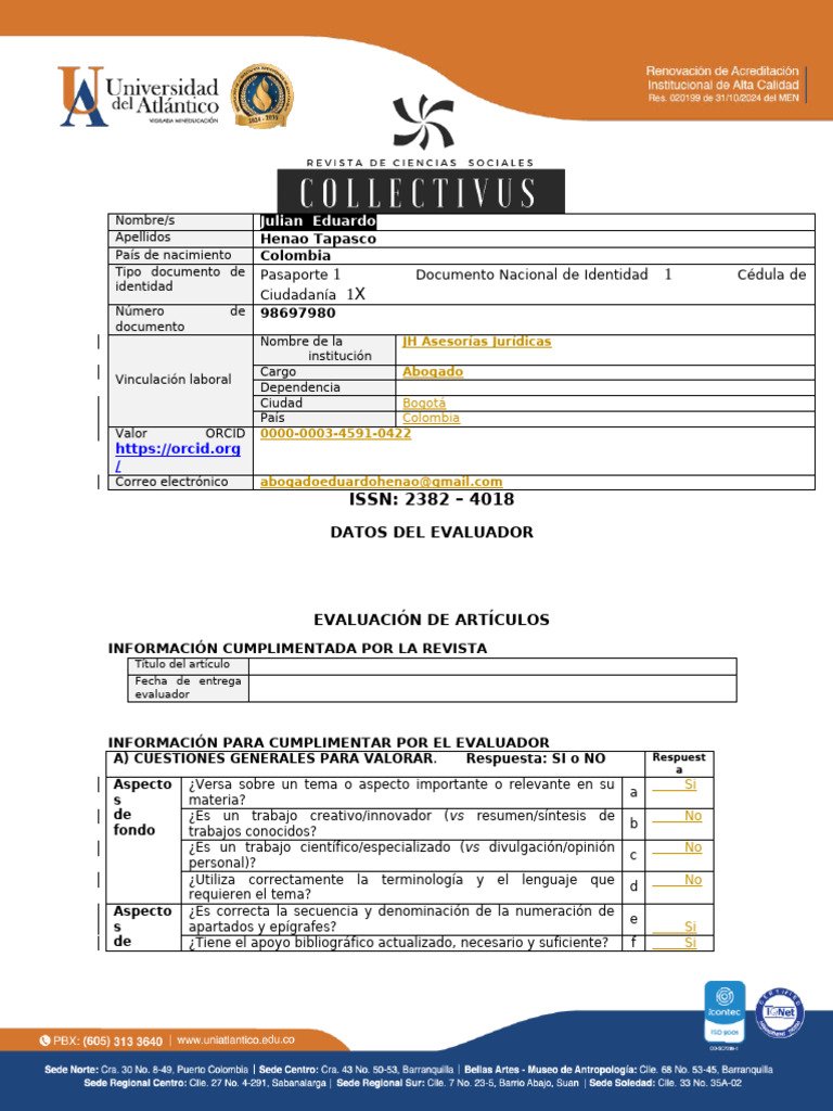 EVALUACION COLLECTIVUS 2025 (1) (1) (2) (1) (1) (1) | PDF | Science