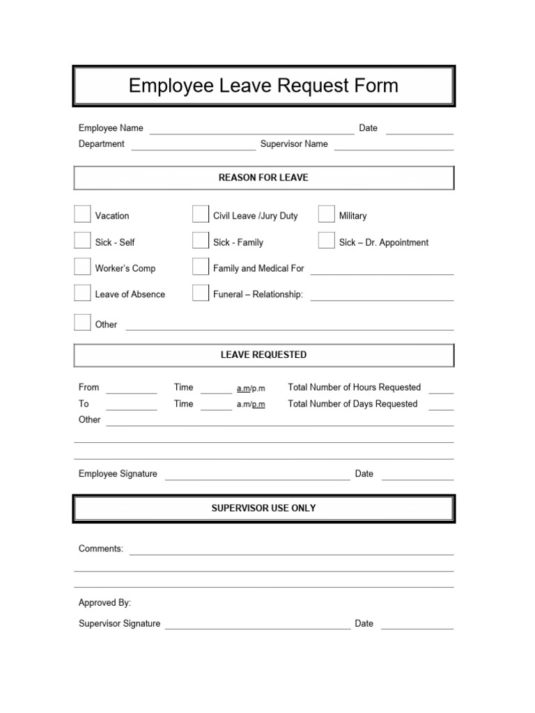 Employee Leave Request Form | PDF