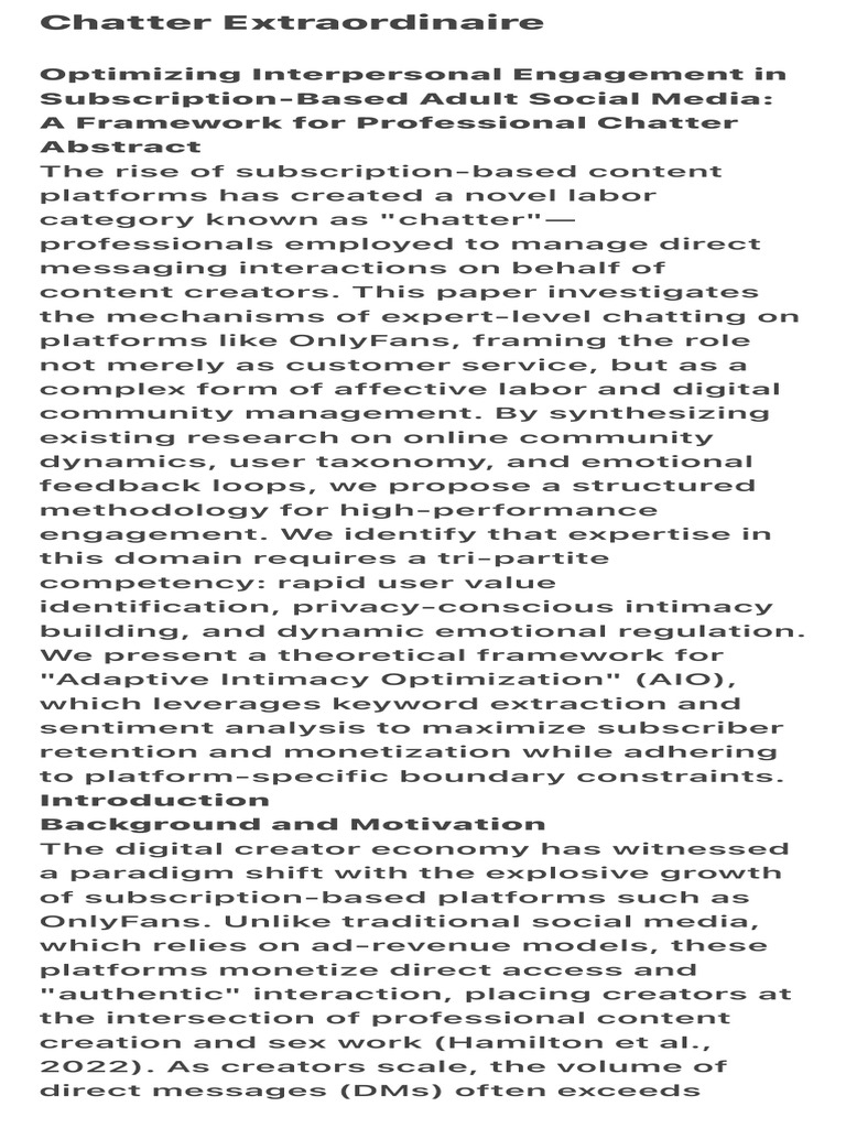 Chatter Extraordinaire | PDF | Risk | Privacy