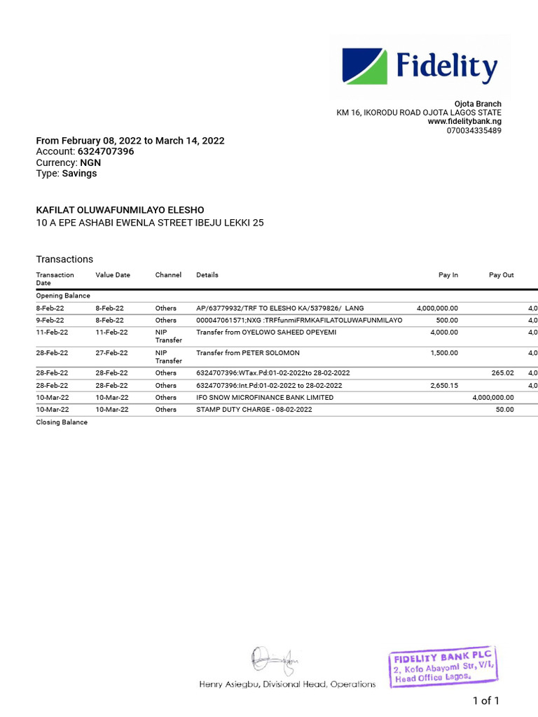 Account Statement 7396 | PDF