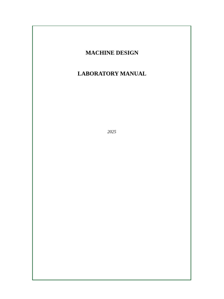 LAB MANUAL - Machine Design | PDF | Belt (Mechanical) | Deformation ...