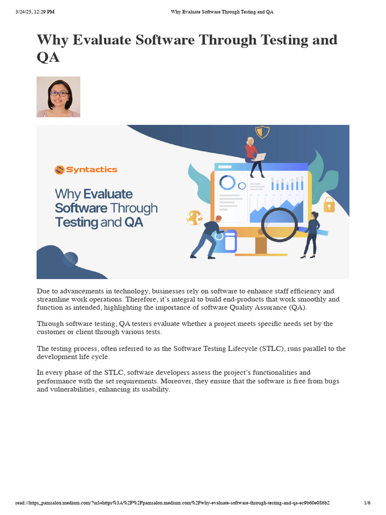 Why Evaluate Software Through Testing and QA | PDF | Software Testing ...