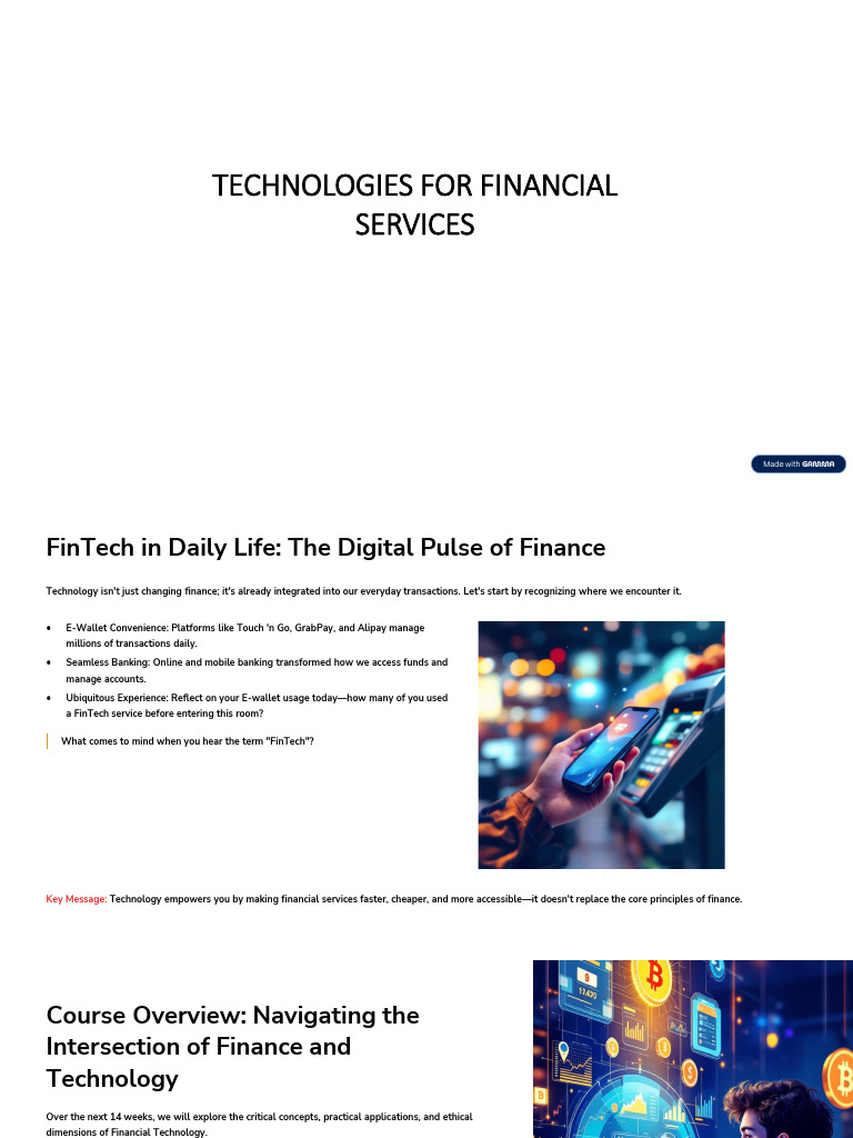 Technologies for Financial Services | PDF | Financial Technology ...