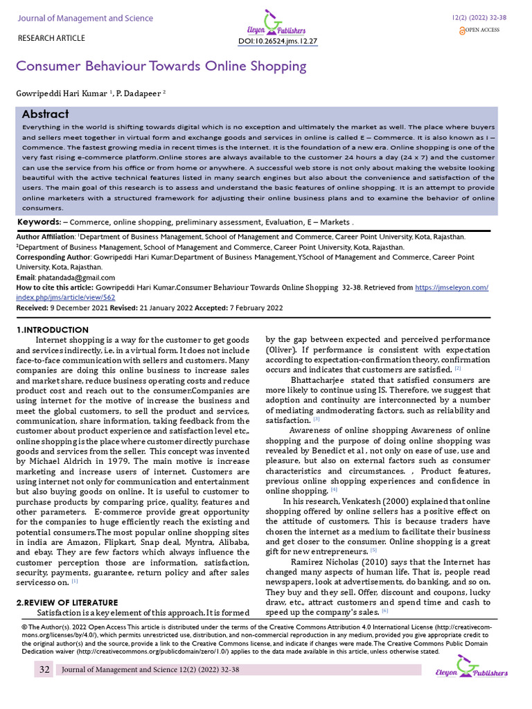 Consumer Behaviour Towards Online Shopping | PDF | Online Shopping ...