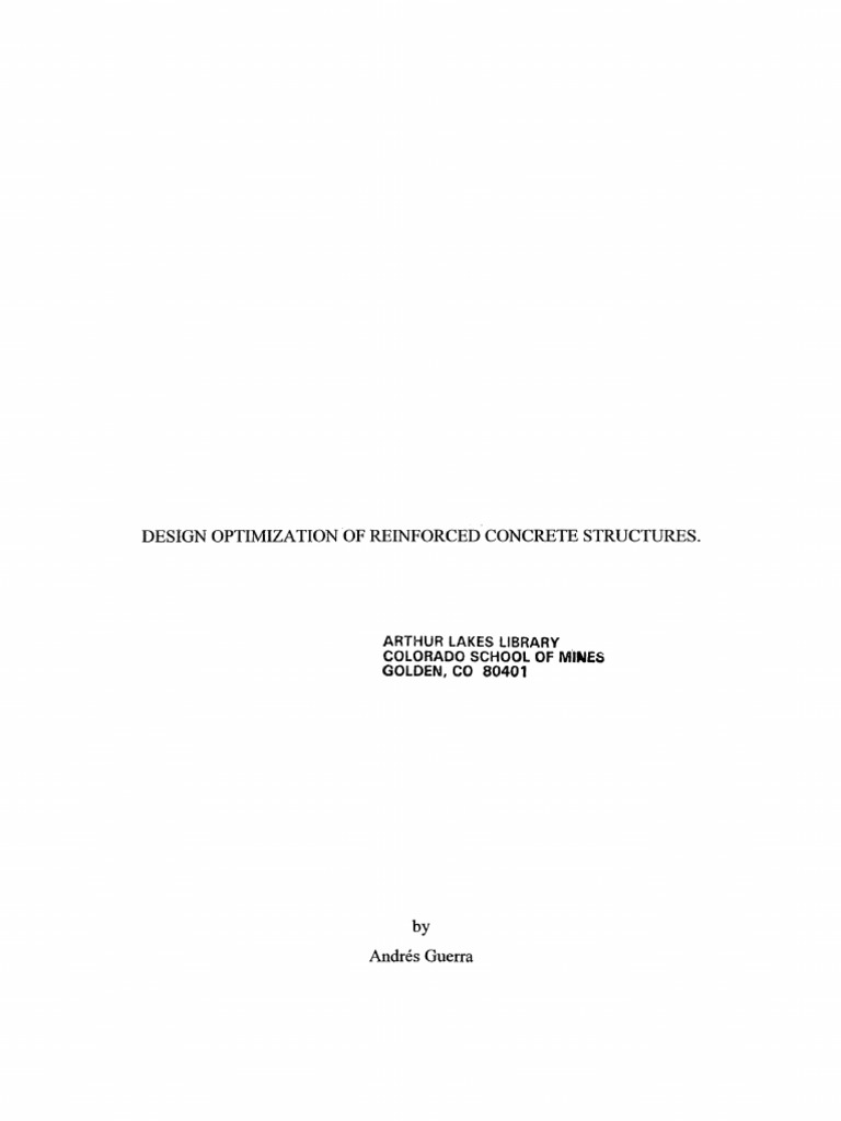 Design Optimization of Reinforced Concrete Structures. | PDF ...