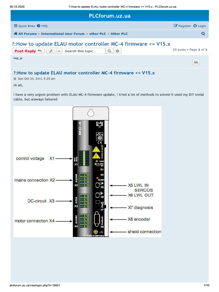 How To Update ELAU Motor Controller MC-4 Firmware - V15.x - PLCforum ...