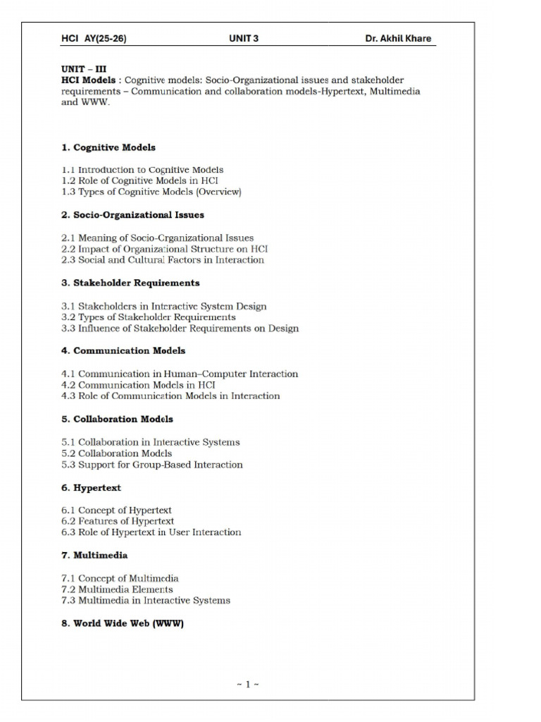 HCI Unit3 - DR AK | PDF