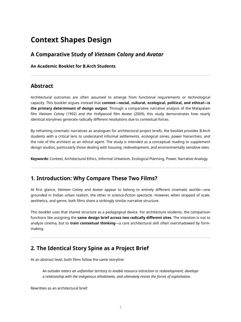 Context Shapes Design - A Comparative Study of - Vietnam Colony - and ...