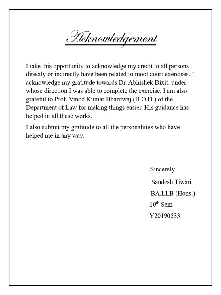 Acknowledgement | PDF
