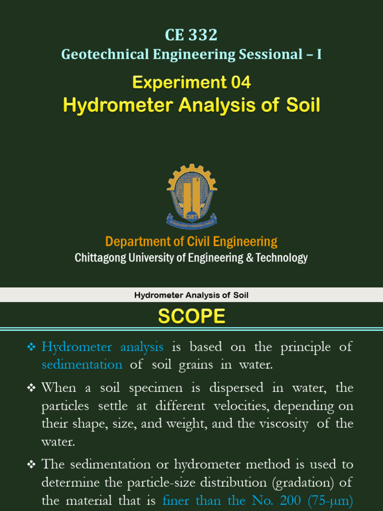 04 Hydrometer Analysis of Soil | PDF