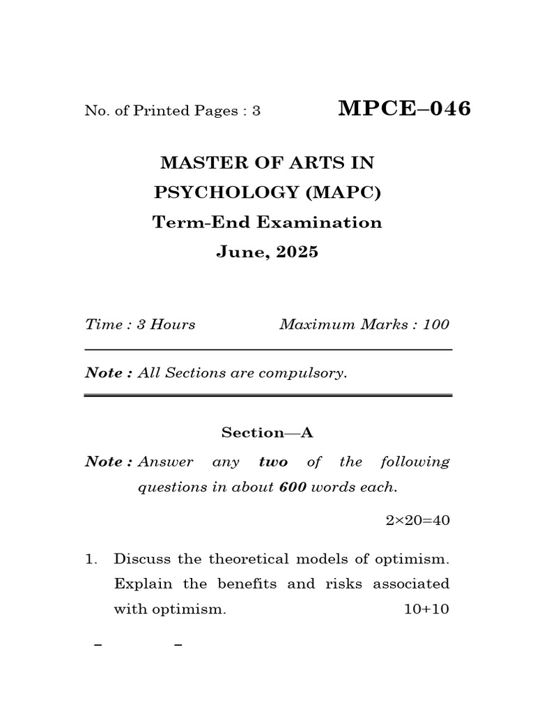 Mpce-046 - June 2025 | PDF