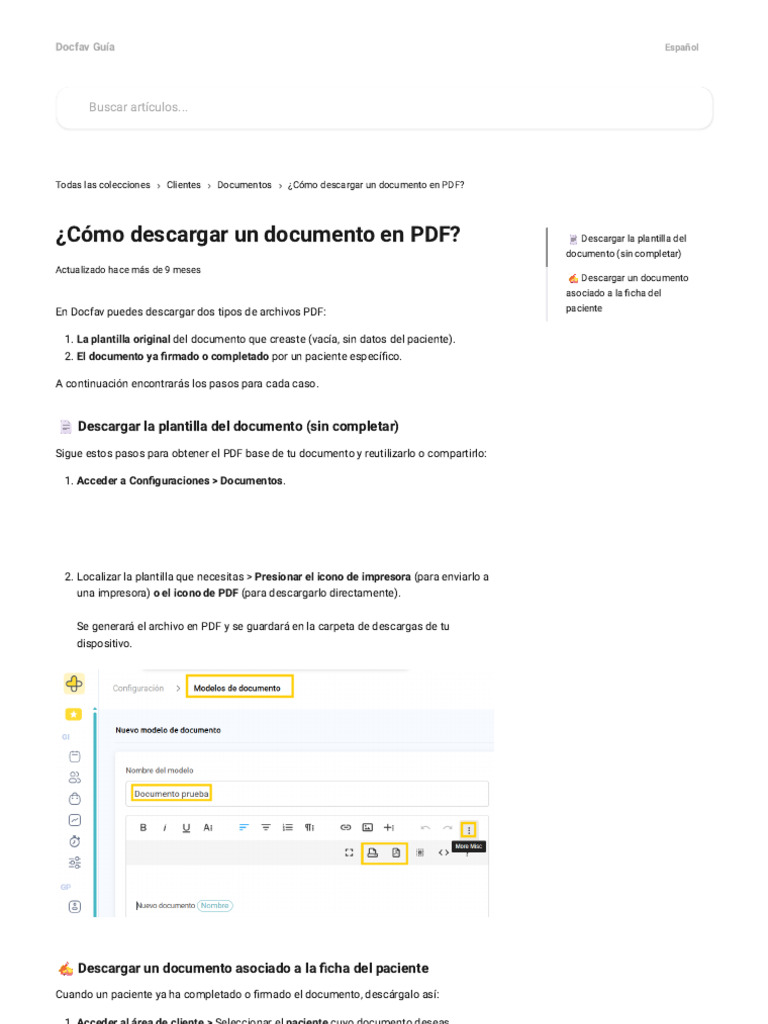 ¿Cómo Descargar Un Documento en PDF - Docfav Guía | PDF