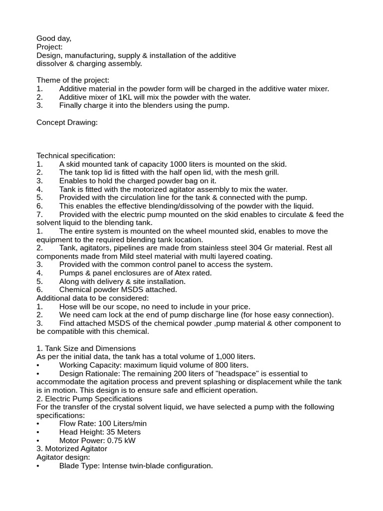 Client Specs | PDF | Pump | Water