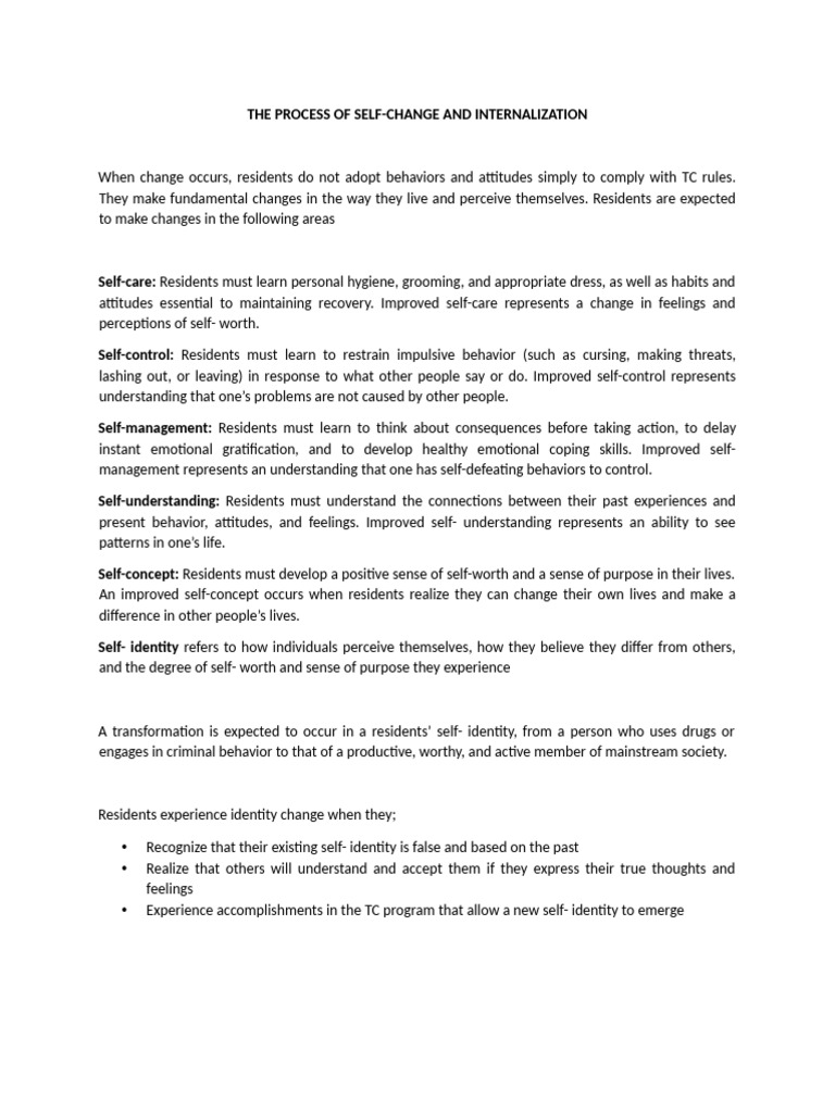The Process of Self Change and Internalization | PDF | Self Concept ...