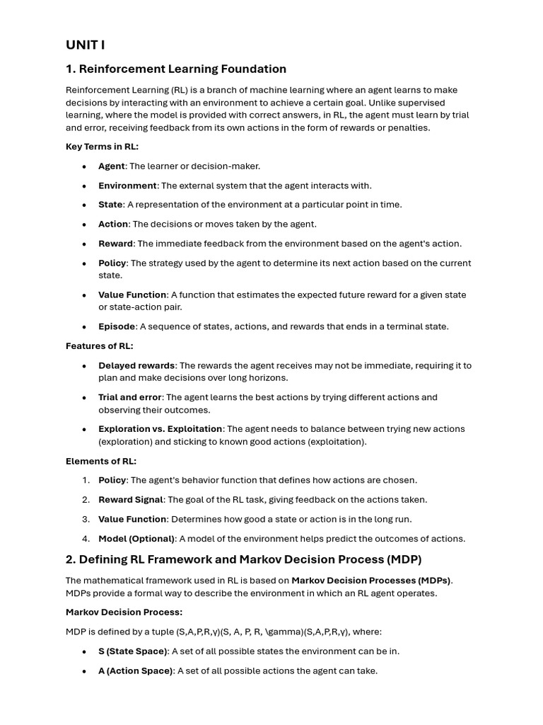 RLDL Unit 1,2 | PDF | Applied Mathematics | Machine Learning