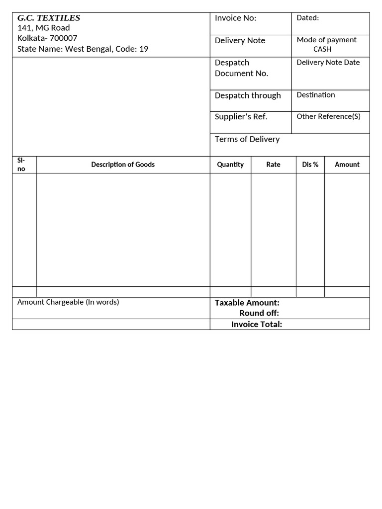 A5 Bill Format25112023 | PDF