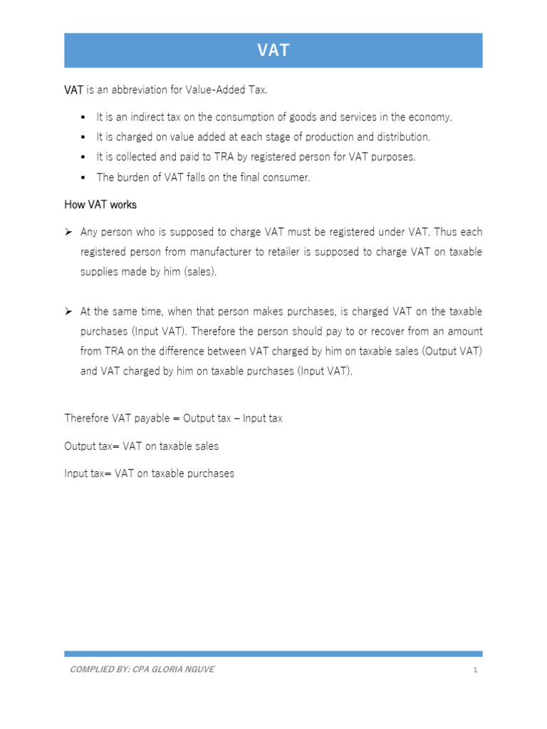 VAT Notes.. | PDF | Value Added Tax | Taxes