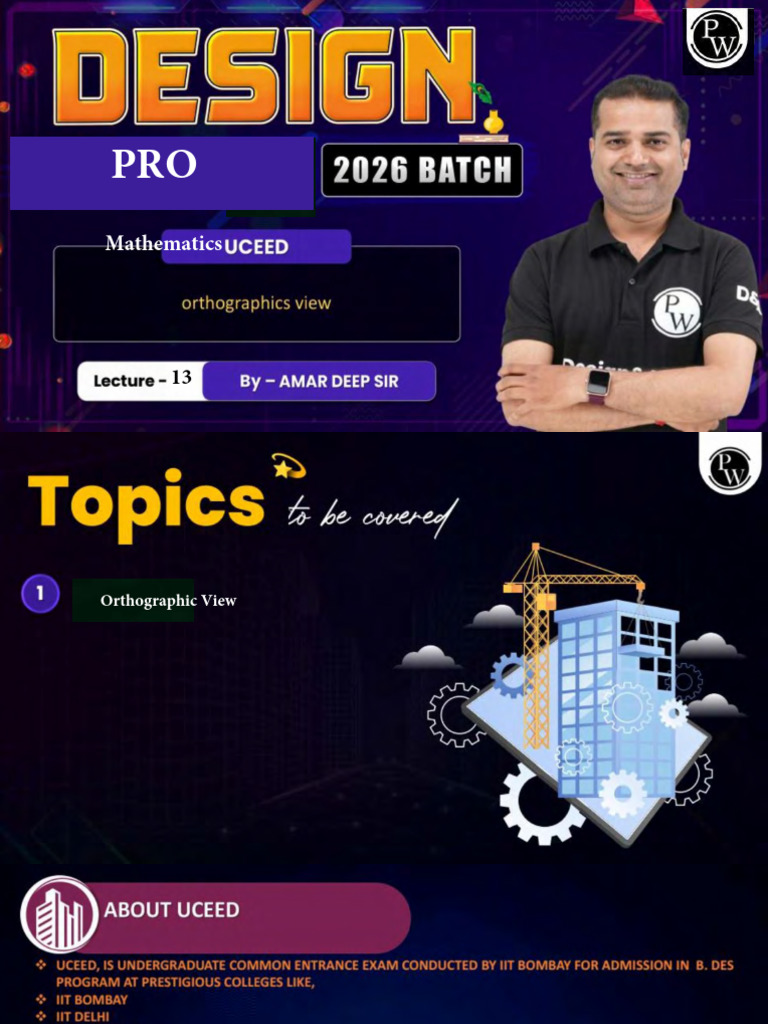Mathematics (UCEED) 13 Class Notes Design Pro 2026 Batch | PDF