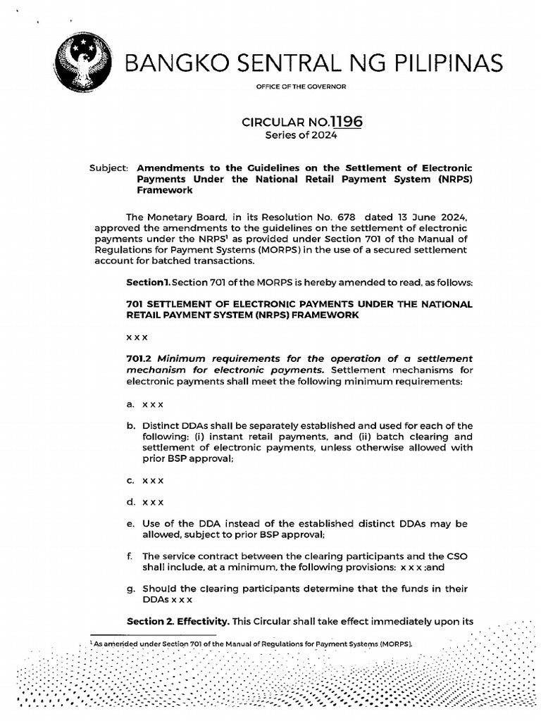 BSP Circular No. 1196 | PDF