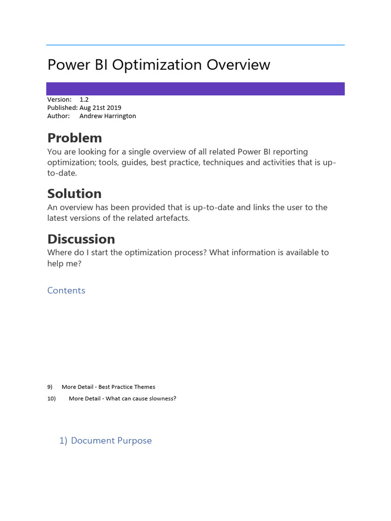 Power BI Optimization Overview11 | PDF | Mathematical Optimization ...