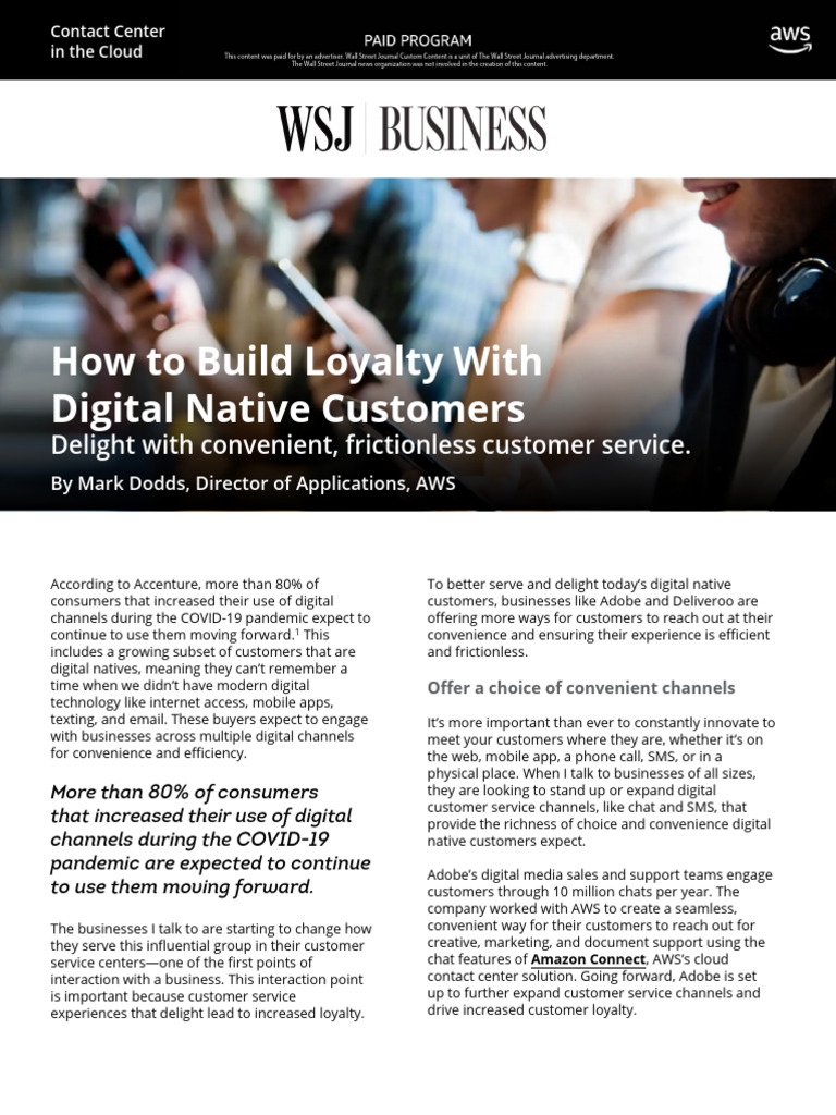 WSJ How To Build Loyalty With Digital Native Customers | PDF | Amazon ...